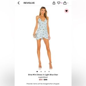 Superdown Diana Mini Dress in Light Blue Star